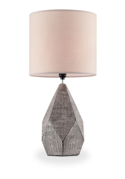 Gray and Black Faceted Table Lamp