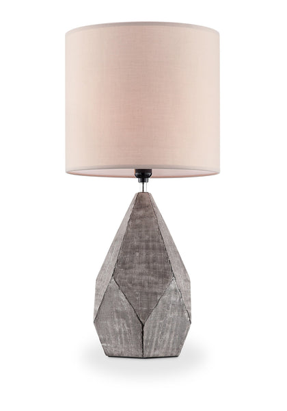 Gray and Black Faceted Table Lamp