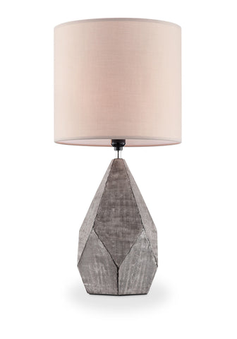 Gray and Black Faceted Table Lamp