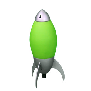 Green and Silver Rocket Shaped Table Lamp