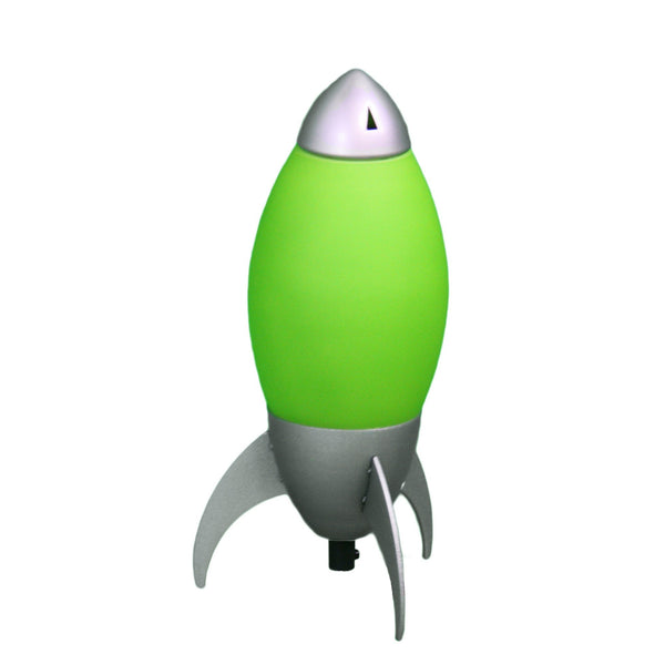 Green and Silver Rocket Shaped Table Lamp