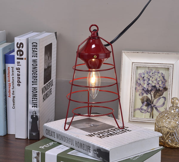 Modern Red Lantern Design Table Lamp