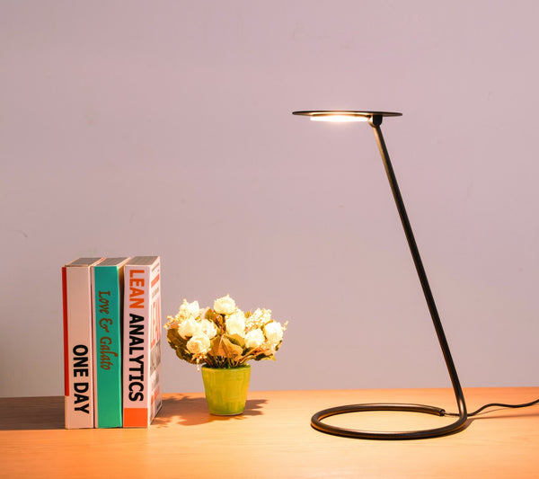 Minimalist Black Metal LED Desk Lamp