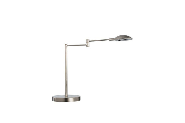 Minimalist Silver Metal Swing Arm Desk Lamp