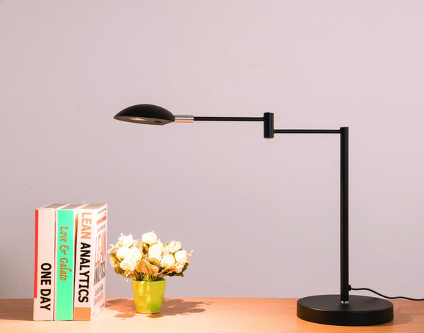 Minimalist Black Metal Swing Arm Desk Lamp