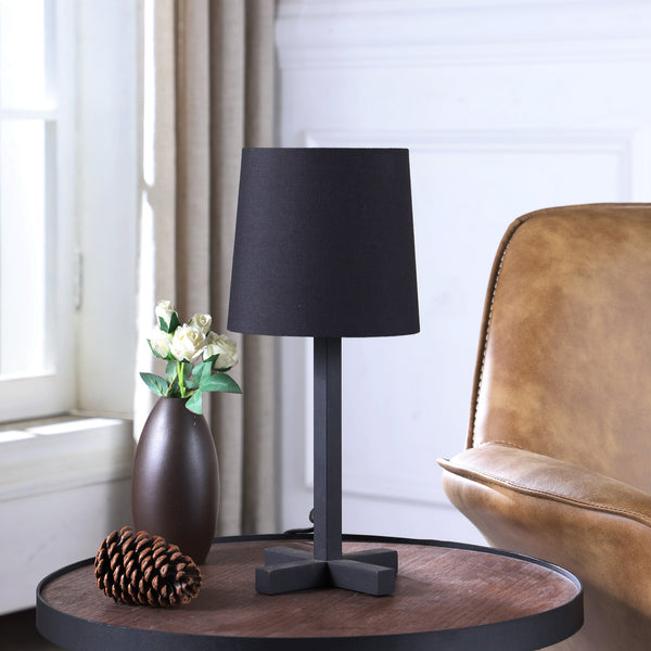 17” Industrial Black Metal Table Lamp