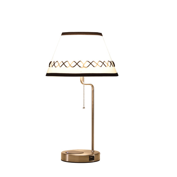 20” Modern Metal Table Lamp With USB Port