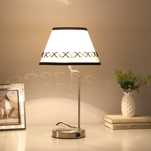 20” Modern Metal Table Lamp With USB Port