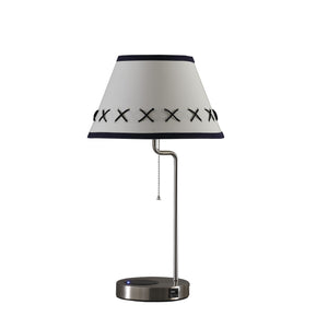 20” Modern Metal Table Lamp With USB Port