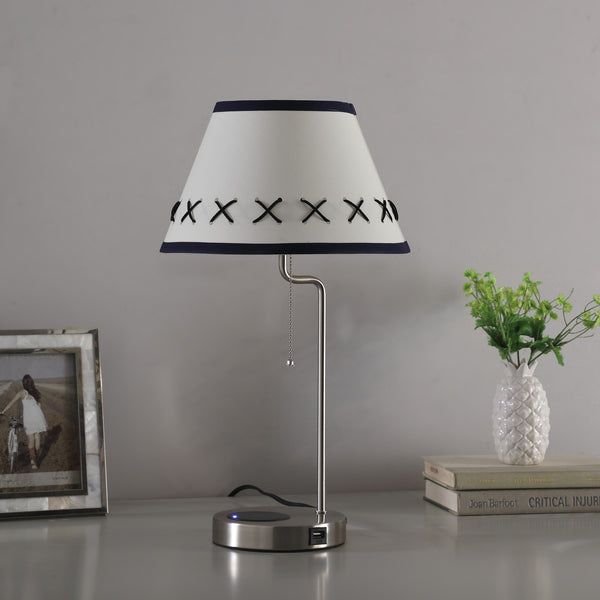 20” Modern Metal Table Lamp With USB Port