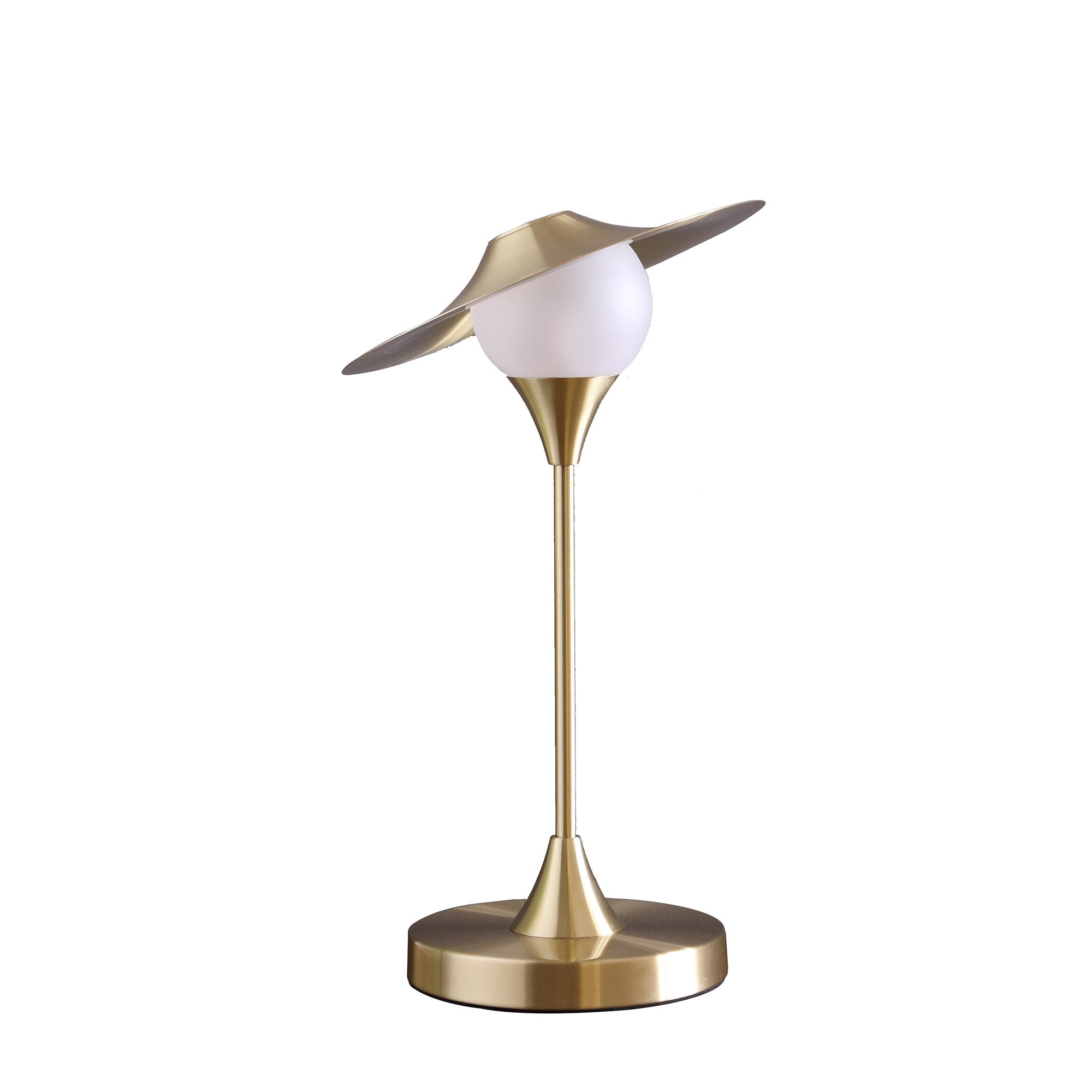 16” Brushed Gold Touch On Globe Table Lamp