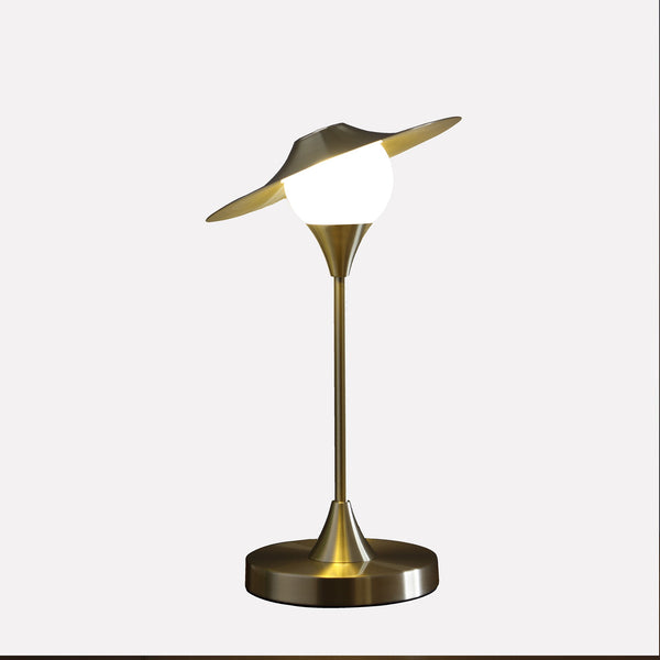 16” Brushed Gold Touch On Globe Table Lamp