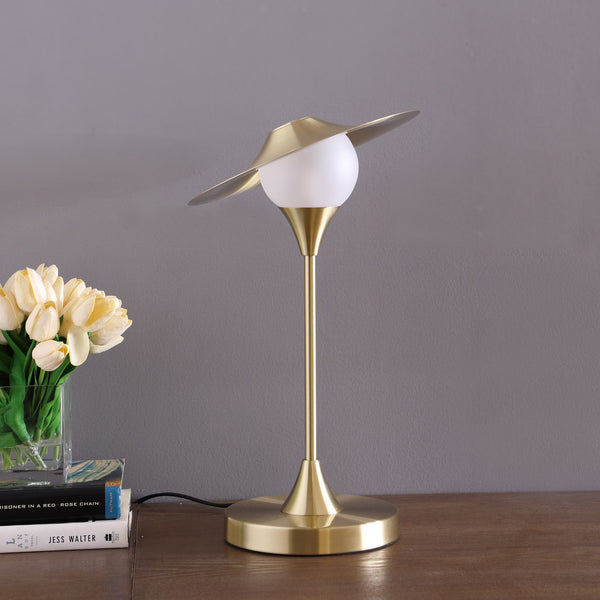 16” Brushed Gold Touch On Globe Table Lamp