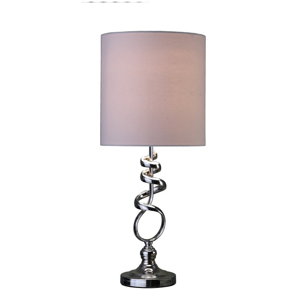 22” Abstract Silver Spiral Metal Table Lamp