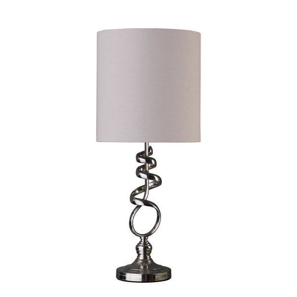 22” Abstract Silver Spiral Metal Table Lamp