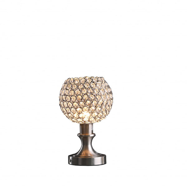 12” Luxurious Crystal Ball And Metal Table Lamp