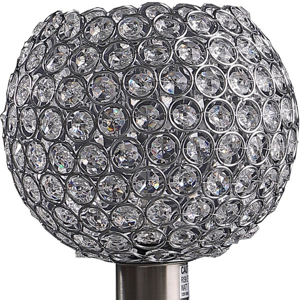 12” Luxurious Crystal Ball And Metal Table Lamp