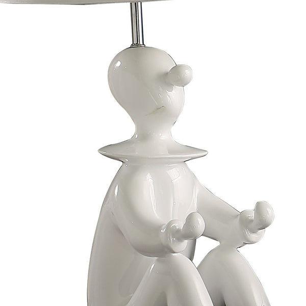 21” White Sculptural Clown Phone Holder Desk Lamp