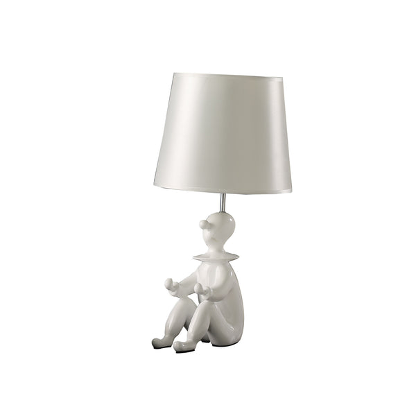 21” White Sculptural Clown Phone Holder Desk Lamp