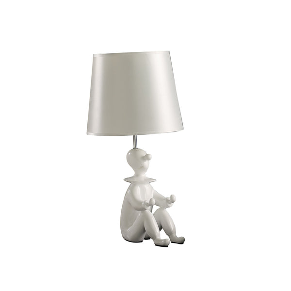 21” White Sculptural Clown Phone Holder Desk Lamp