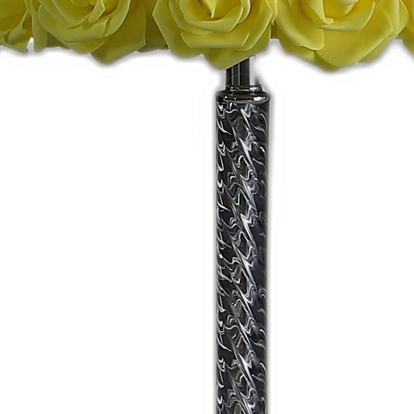 18” Yellow Roses Acrylic And Metal Table Lamp