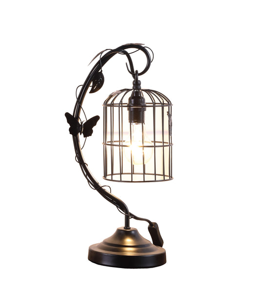 18” Modern Black Butterfly Cage Table Lamp