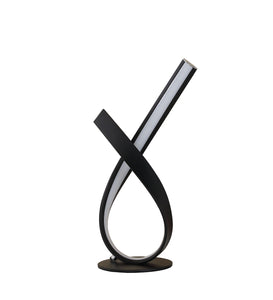 17” Black Abstract Ribbon Metal Lamp With UV Light