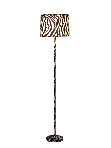 59” Mod Black and White Faux Zebra Floor Lamp