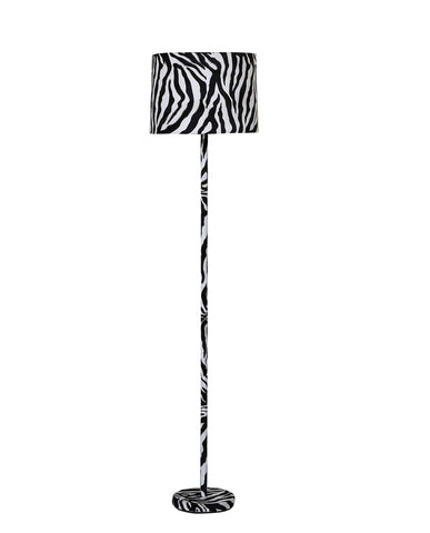 59” Mod Black and White Faux Zebra Floor Lamp