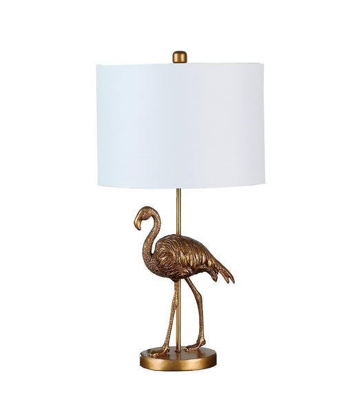 26” Antiqued Gold Resin Flamingo Table Lamp