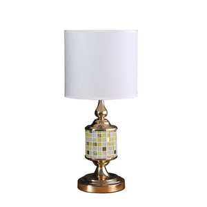 23” Golden Tones Metal And Glass Mosaic Table Lamp