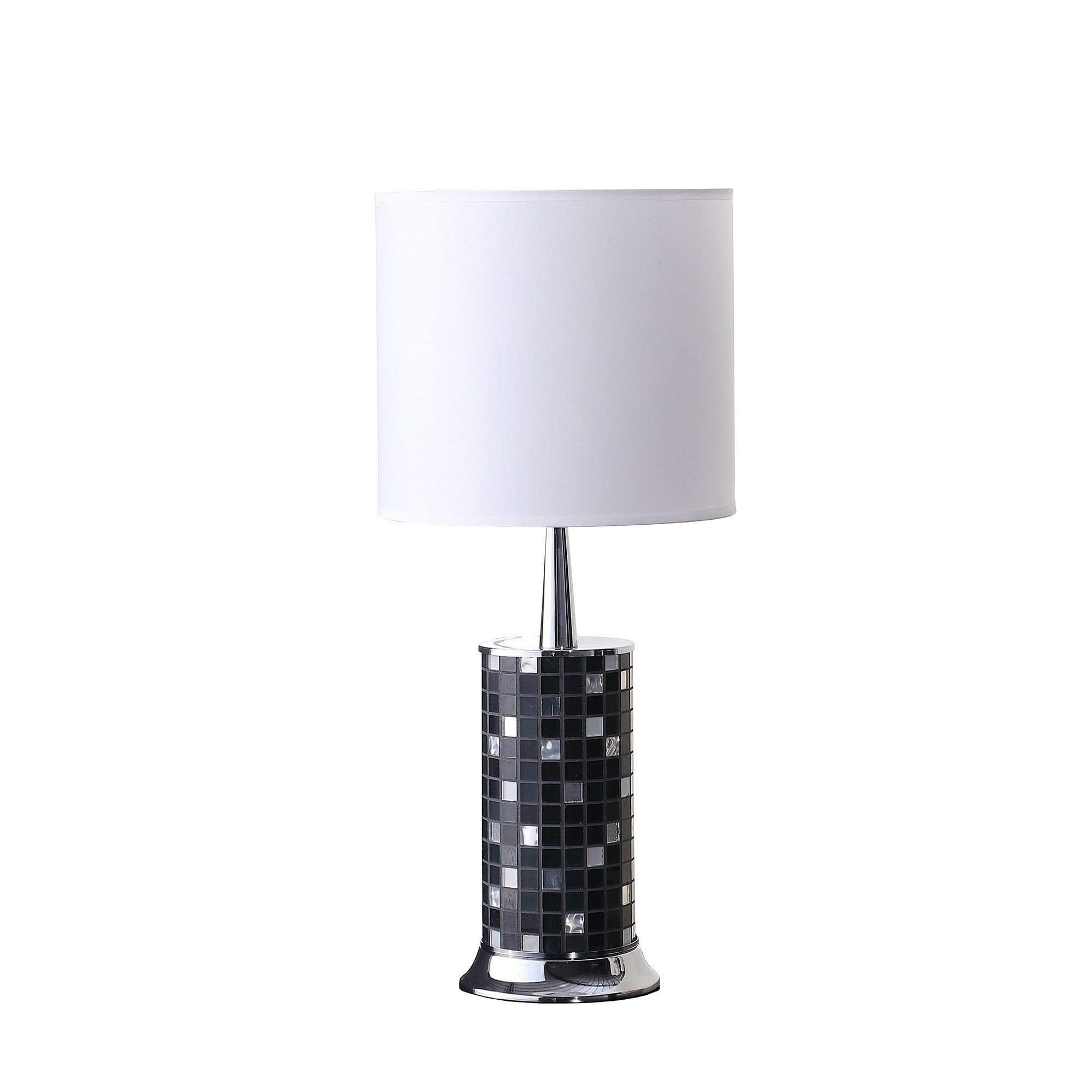 24” Dark Tones Metal And Glass Mosaic Table Lamp