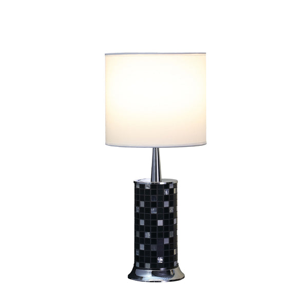 24” Dark Tones Metal And Glass Mosaic Table Lamp