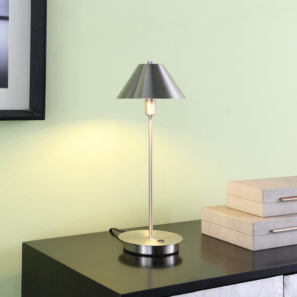 18” Industrial Silver Nickel Table Lamp