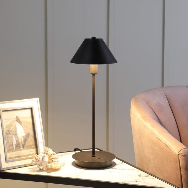 18” Industrial Matte Black Nickel Table Lamp