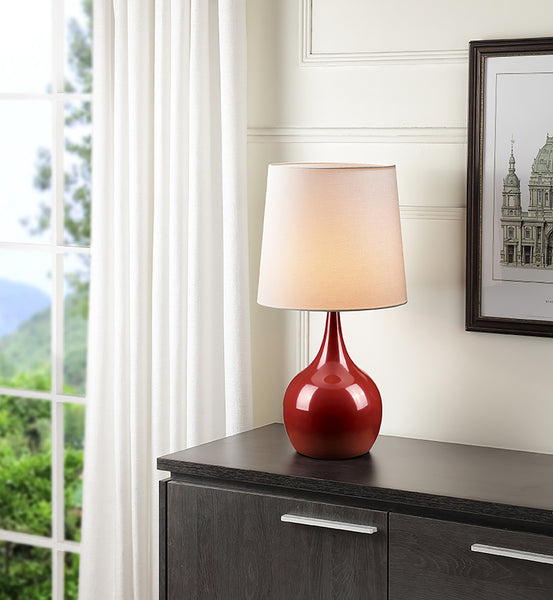 Minimalist Burgundy Table Lamp with Touch Switch