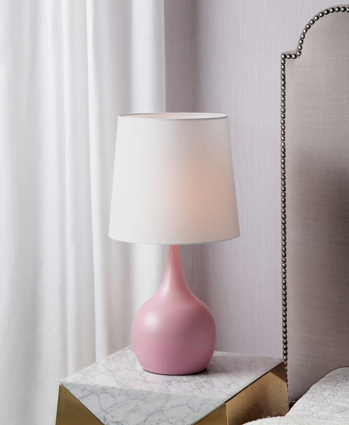 Minimalist Light Pink Table Lamp with Touch Switch