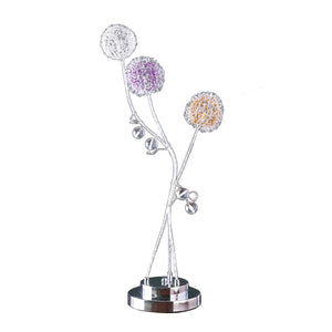 28” Modern Three Light Floral Metal Table Lamp