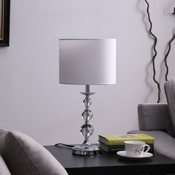 20” Modern Crystal Orbs And Metal Table Lamp