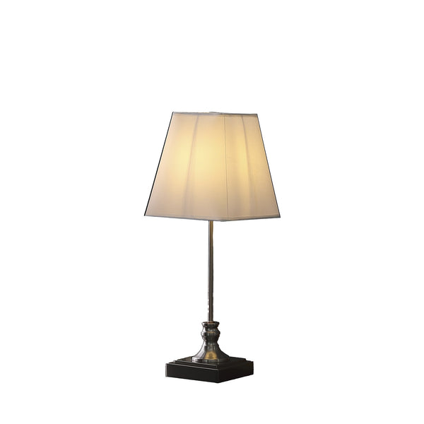 19” Classic Silver Table Lamp With Nickel Finish