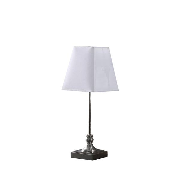 19” Classic Silver Table Lamp With Nickel Finish