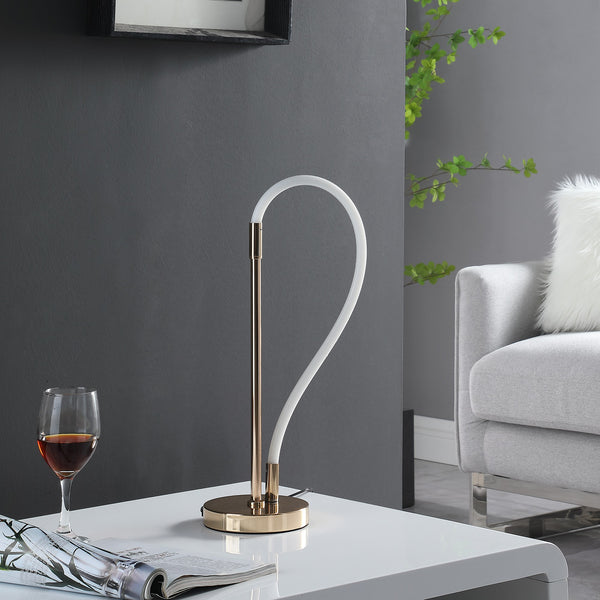 21” Modern Rose Gold LED Elastic Tube Desk Lamp