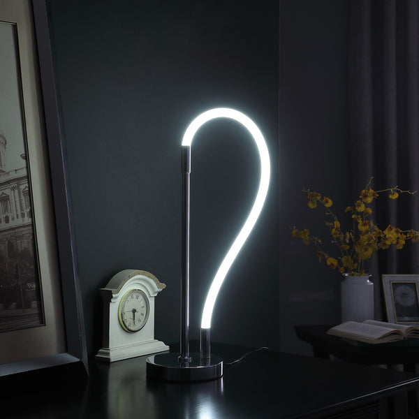 21” Modern Silver LED Elastic Tube Desk Lamp