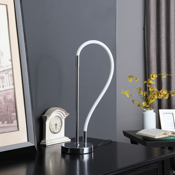 21” Modern Silver LED Elastic Tube Desk Lamp