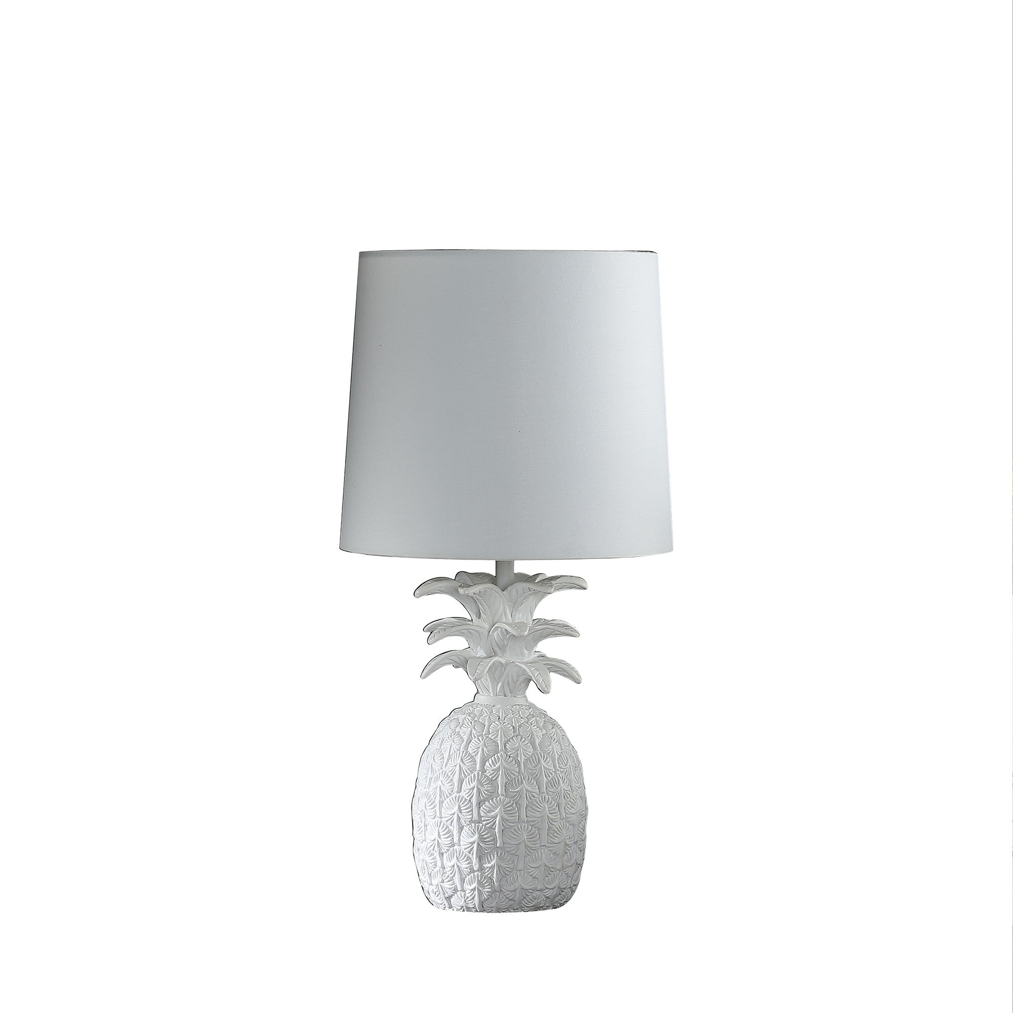 17” White Sculptural Pineapple Table Lamp