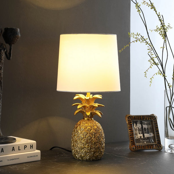 17” Burnished Gold Pineapple Table Lamp