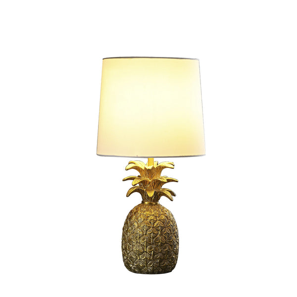 17” Burnished Gold Pineapple Table Lamp