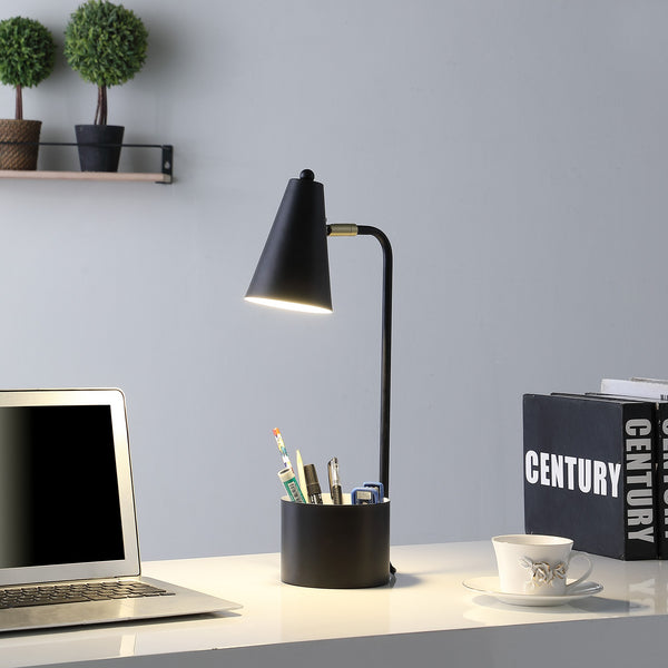 20” Compact Black Student Metal Desk Lamp