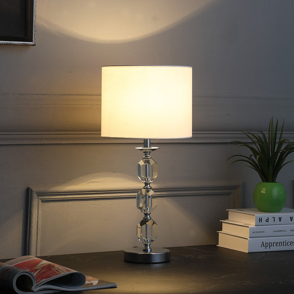 21” Contemporary Hexagonal Crystal Table Lamp