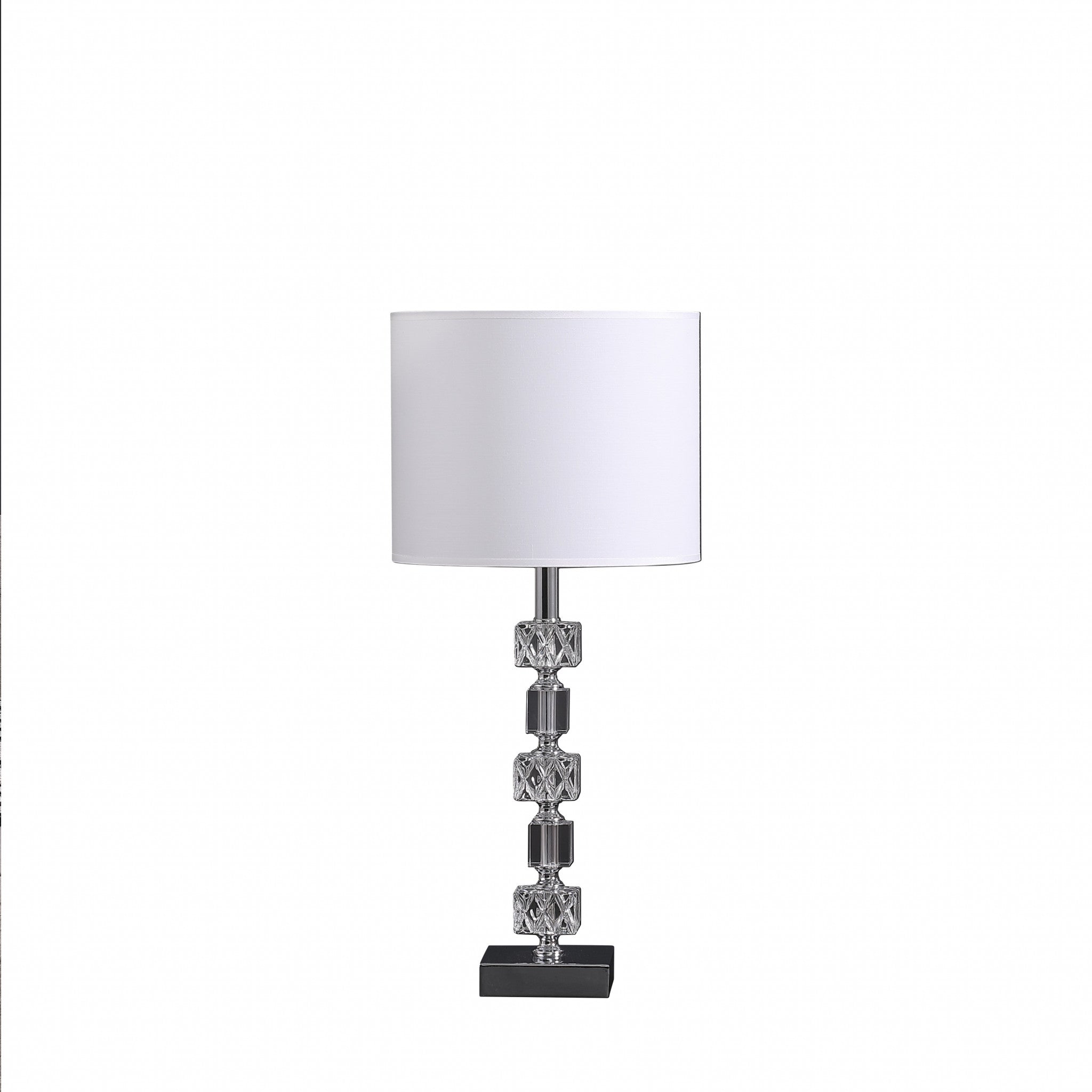 20” Luxurious Crystal And Steel Table Lamp